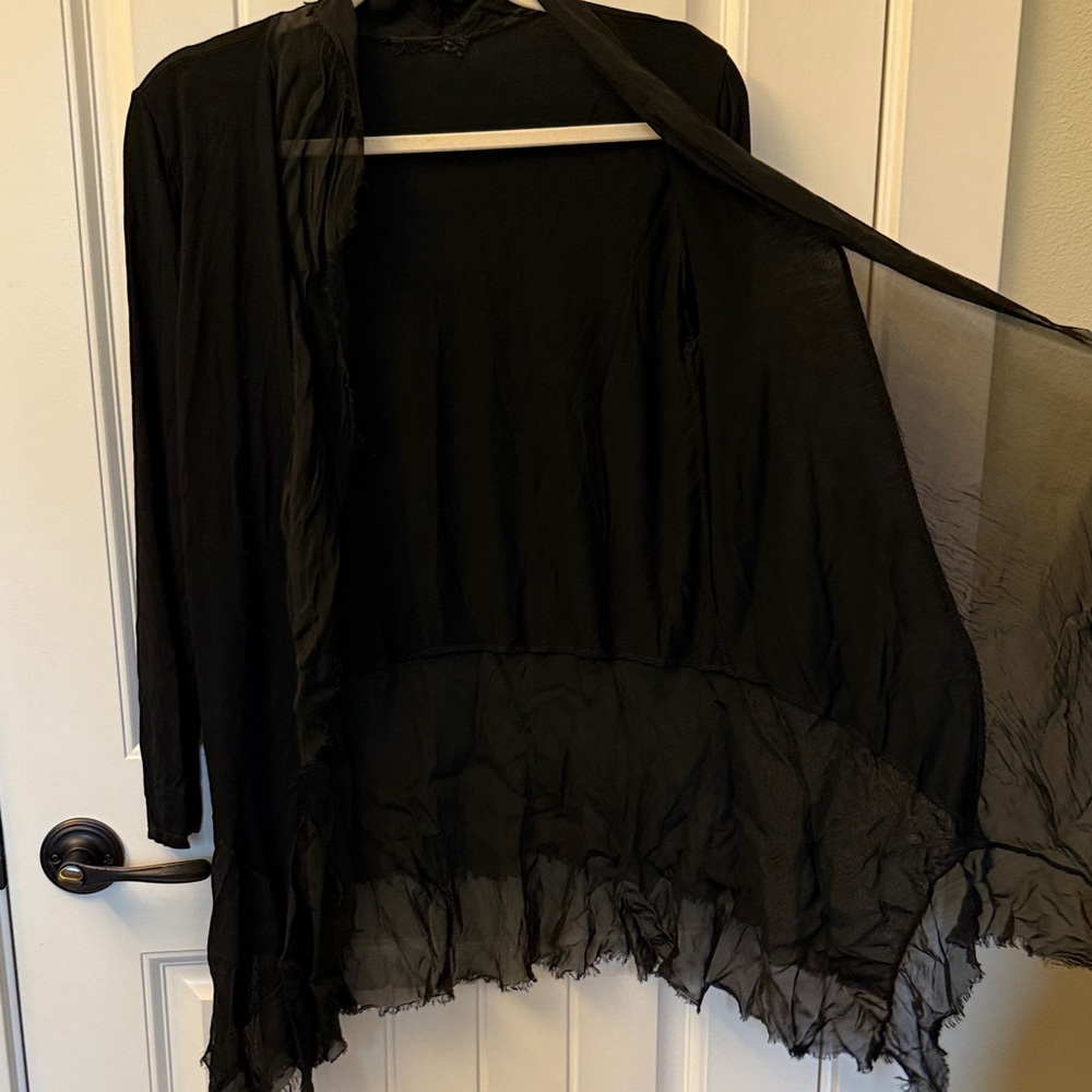 Elegant Black Sheer Cardigan - Picture 4 of 4